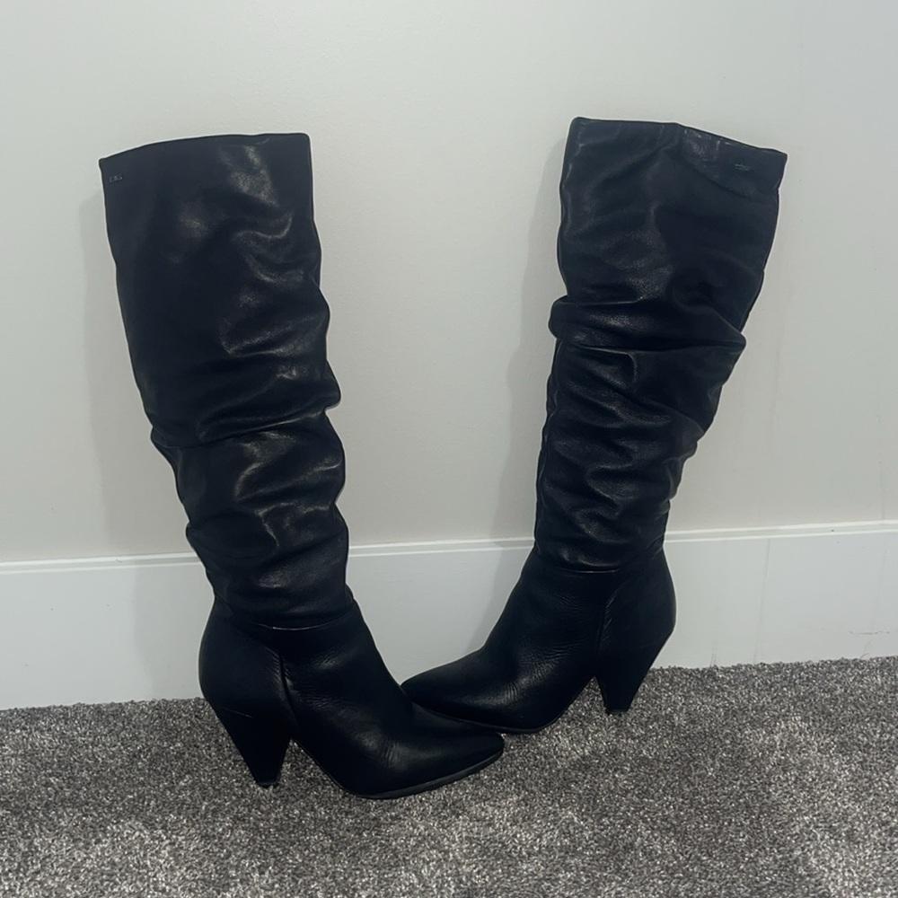 06 MILANO black leather boots size 7